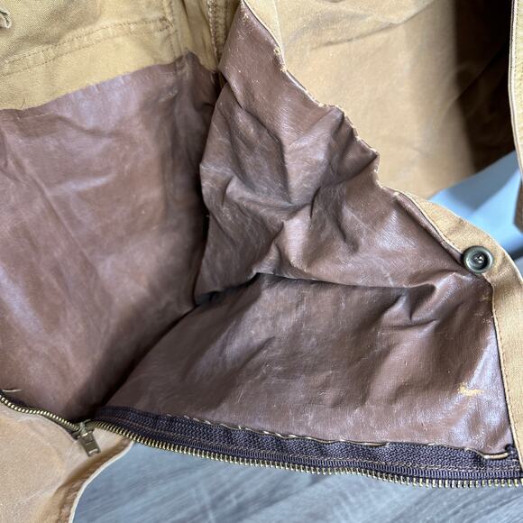 Vintage L.L. Bean Saddle Canvas Chore Coat Mens M Hunting Jacket with Mud Flaps - Picture 9 of 13